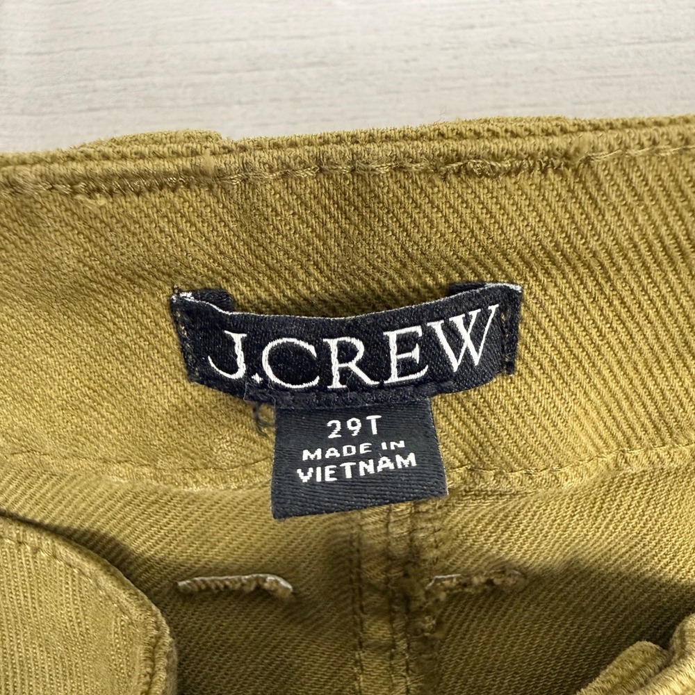J.Crew High-Rise Flare Pants Womens 29 Tall Olive Green Stretch Cotton Twill - Picture 10 of 16